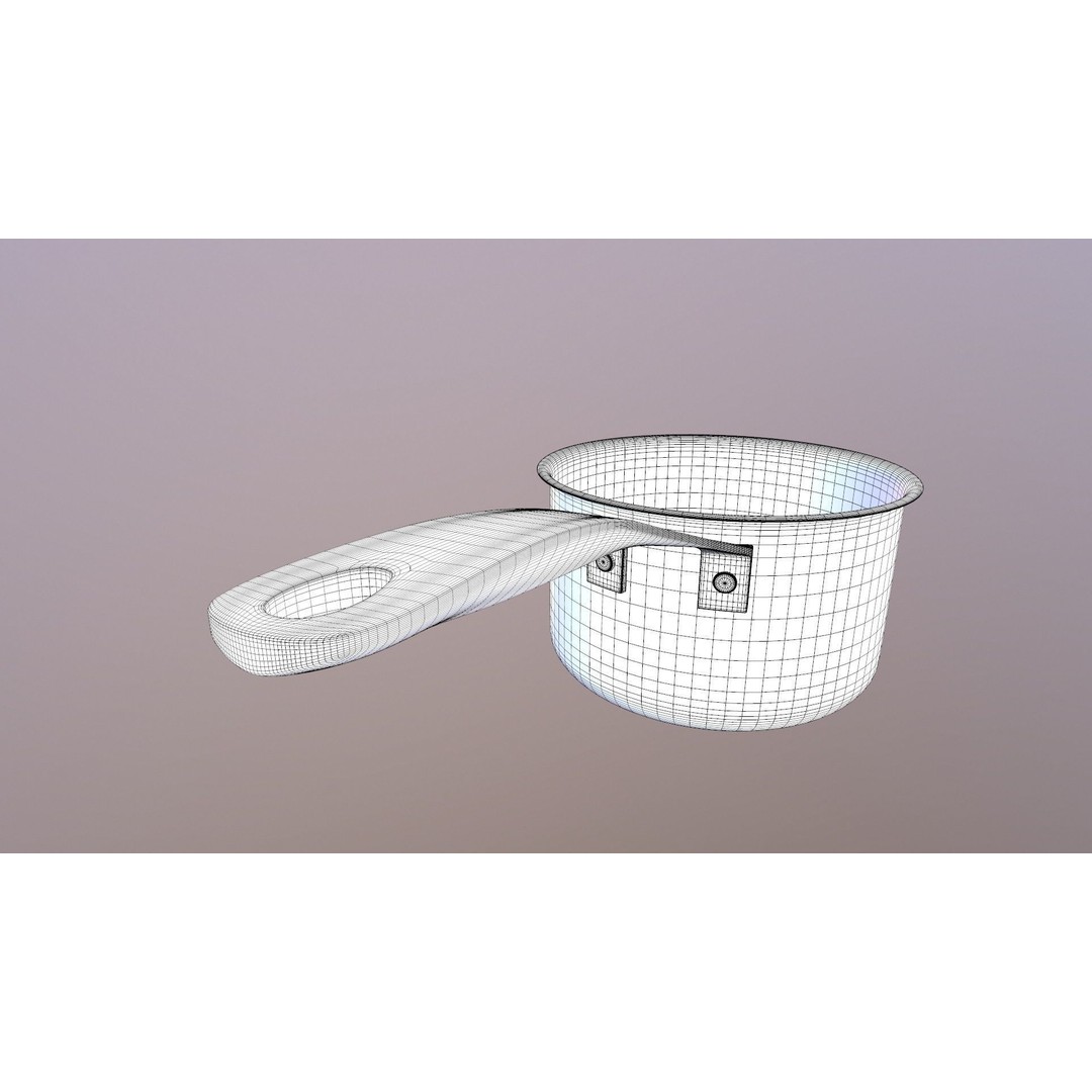 Saucepan 3D Model – Game Ready PBR Kitchenware Asset, OBJ & FBX - View 14