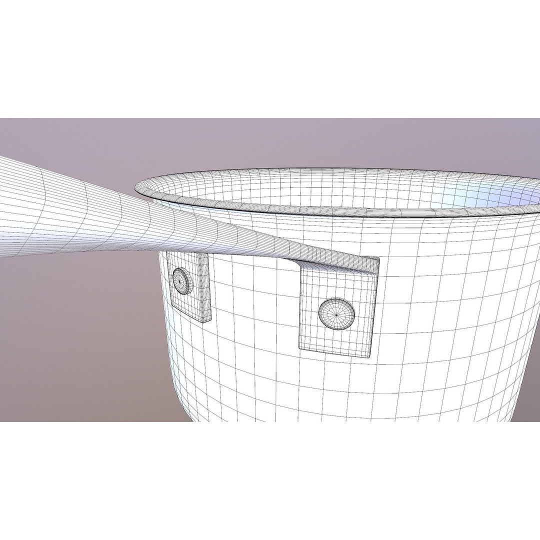Saucepan 3D Model – Game Ready PBR Kitchenware Asset, OBJ & FBX - View 15
