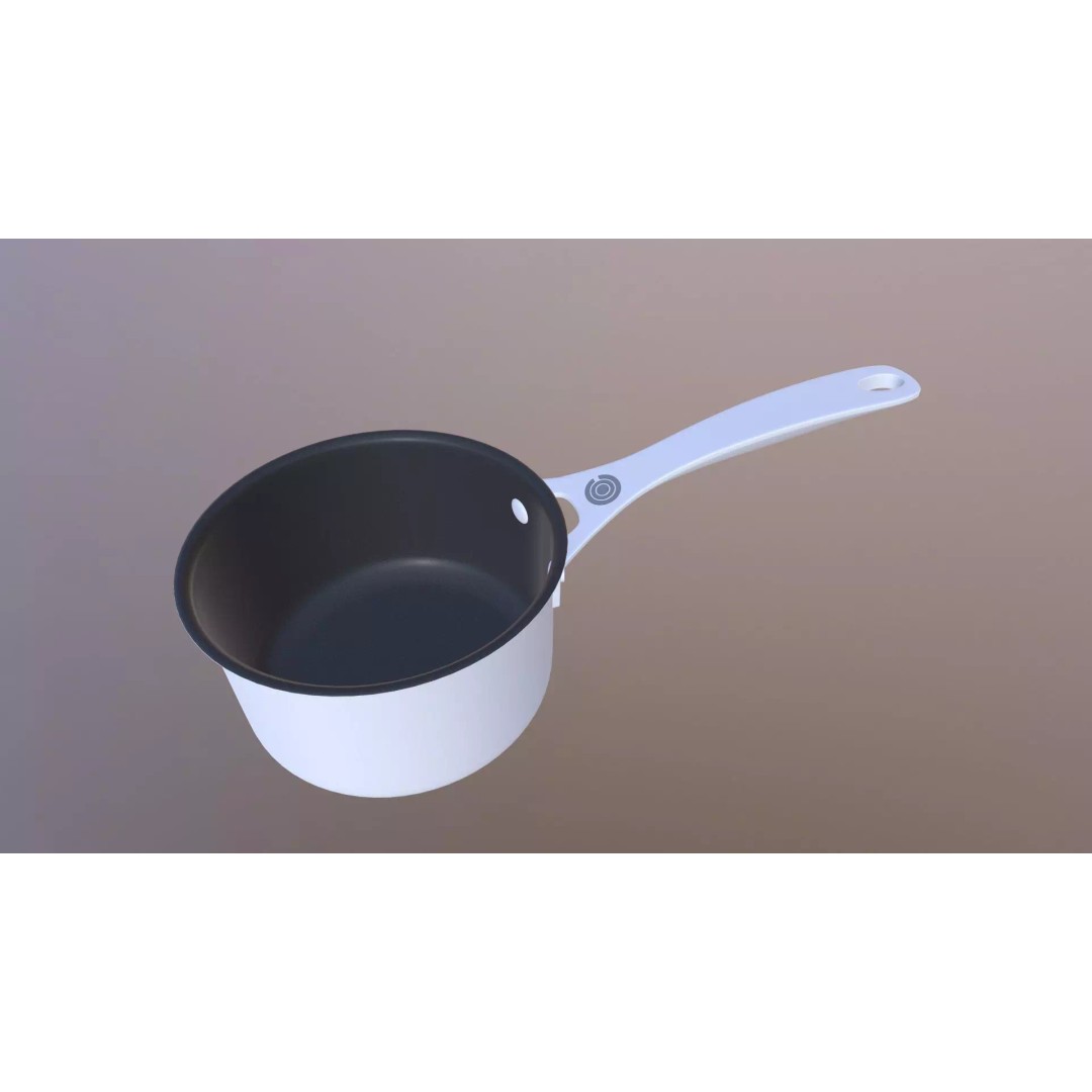 Saucepan 3D Model – Game Ready PBR Kitchenware Asset, OBJ & FBX - View 2