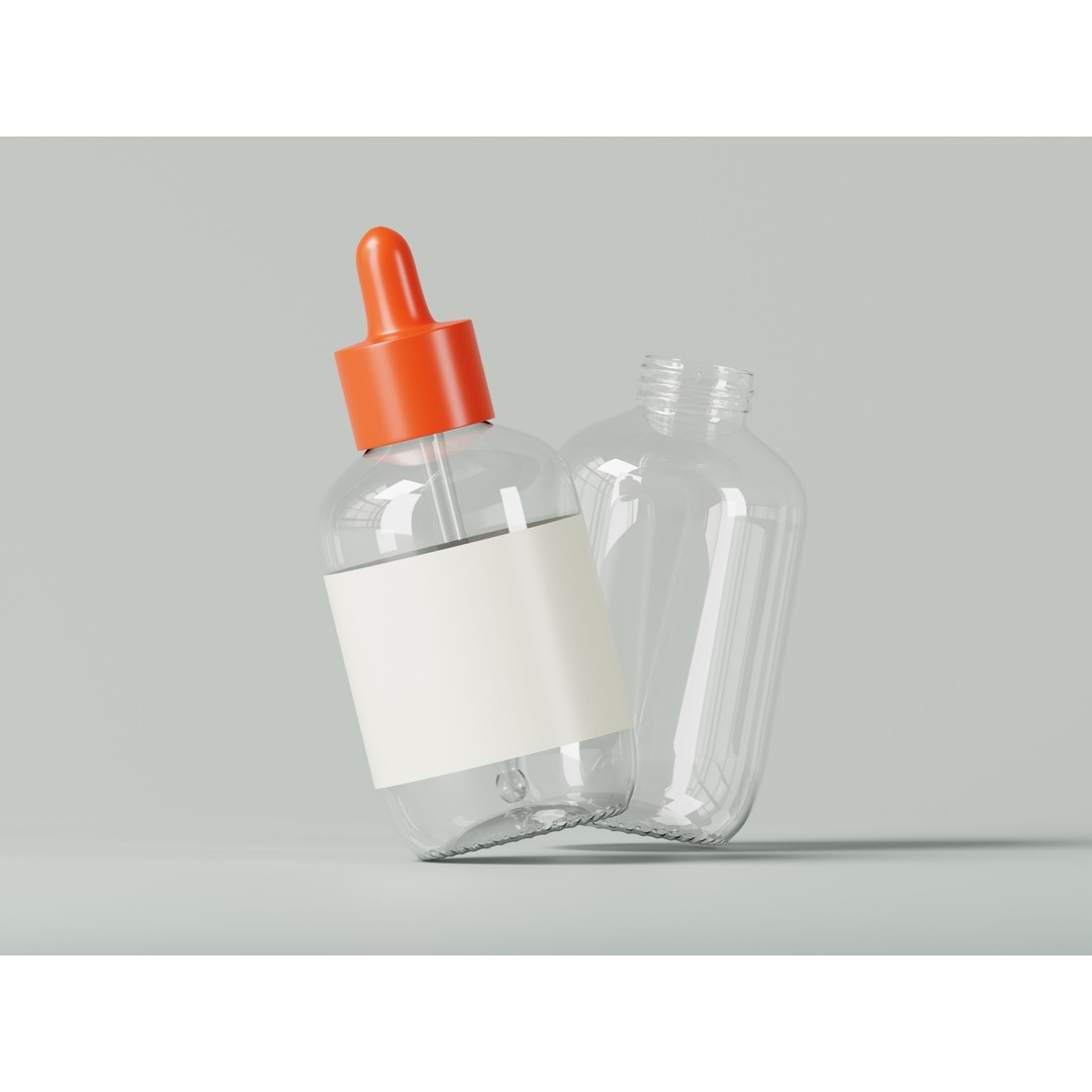 Dropper Glass Bottle 3D Model – Low Poly PBR Asset for Product Visualization - View 10