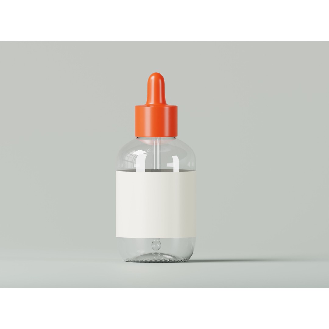 Dropper Glass Bottle 3D Model – Low Poly PBR Asset for Product Visualization - View 3