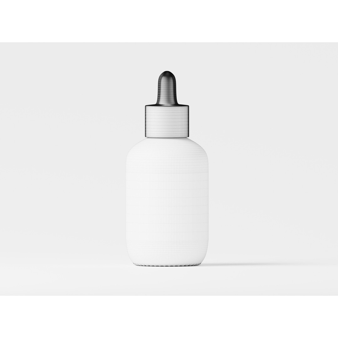 Dropper Glass Bottle 3D Model – Low Poly PBR Asset for Product Visualization - View 4