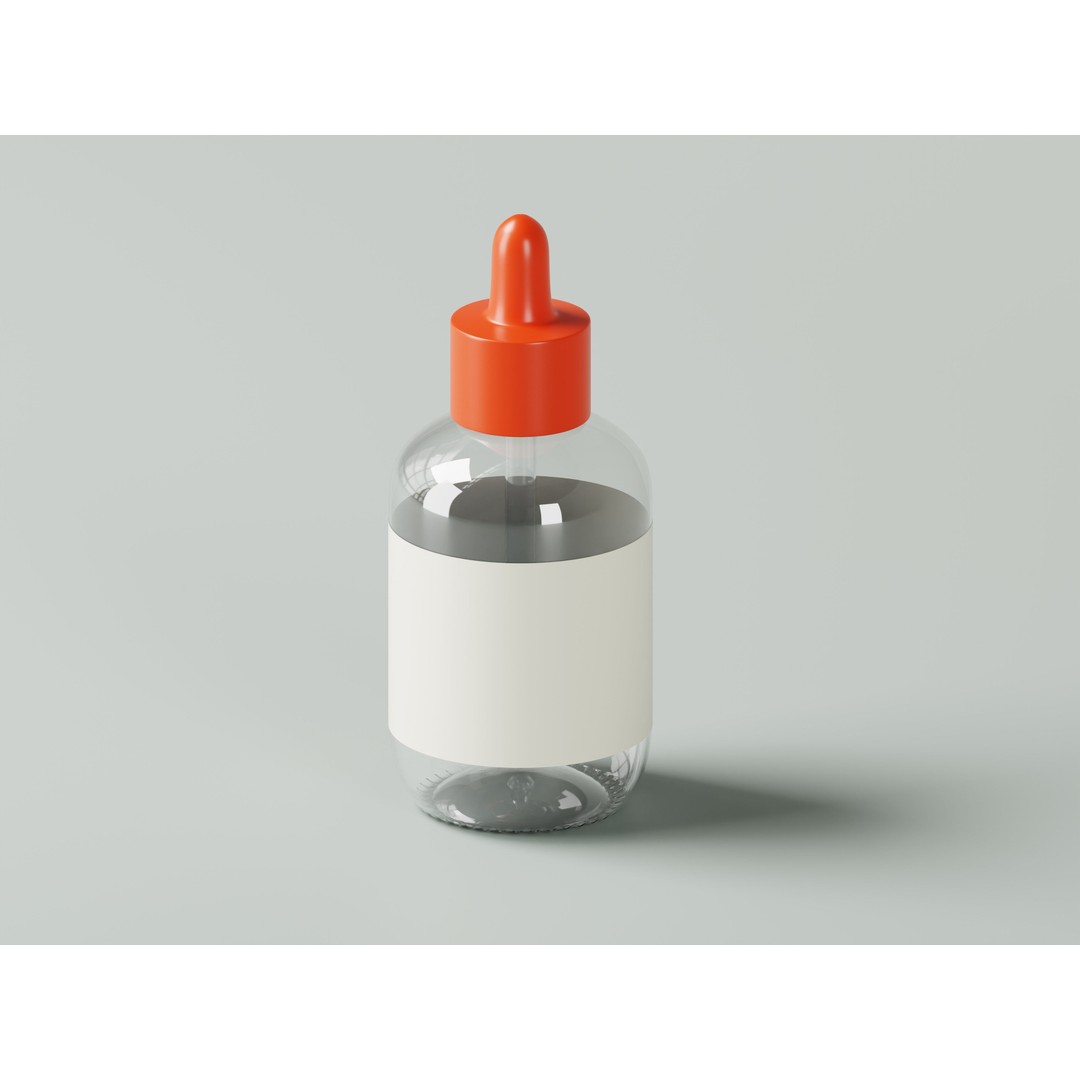 Dropper Glass Bottle 3D Model – Low Poly PBR Asset for Product Visualization - View 5