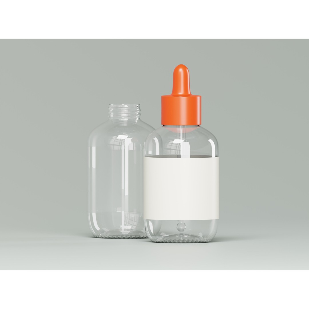 Dropper Glass Bottle 3D Model – Low Poly PBR Asset for Product Visualization - View 7