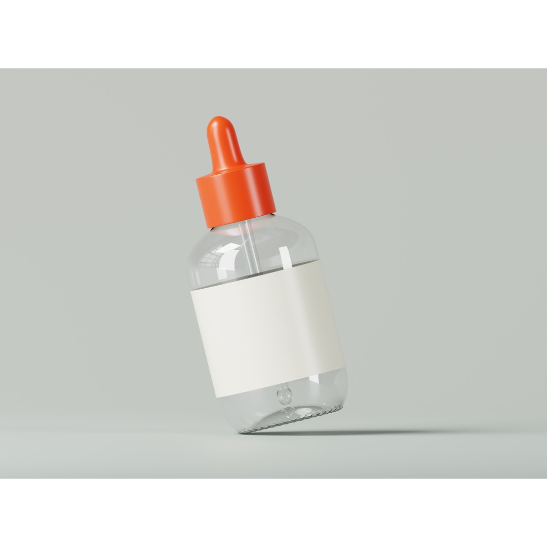 Dropper Glass Bottle 3D Model – Low Poly PBR Asset for Product Visualization - View 8