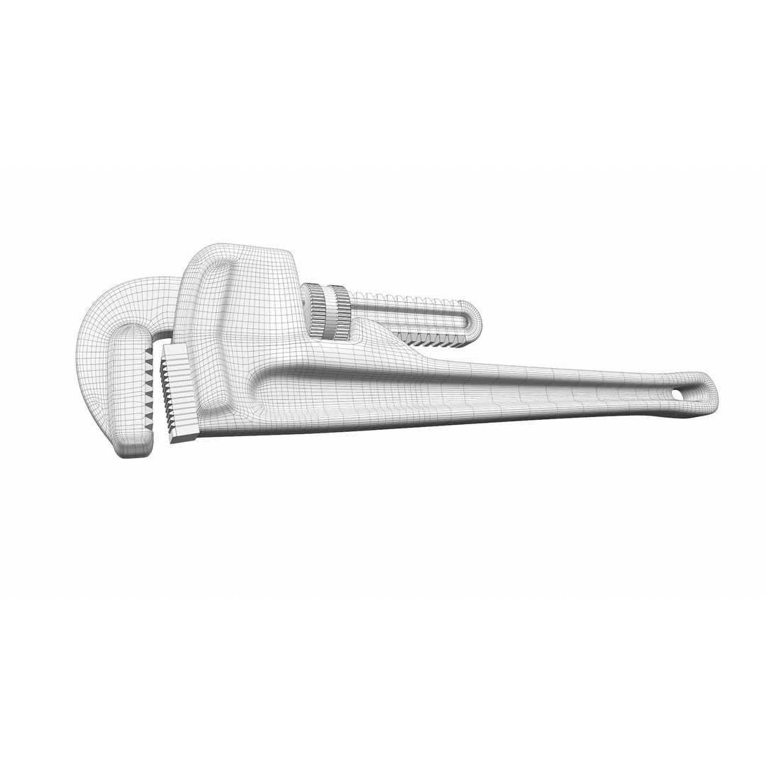 Classic Pipe Wrench 3D Model – High Poly PBR Asset, FBX, OBJ - View 10