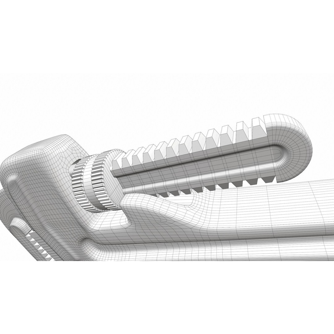 Classic Pipe Wrench 3D Model – High Poly PBR Asset, FBX, OBJ - View 16