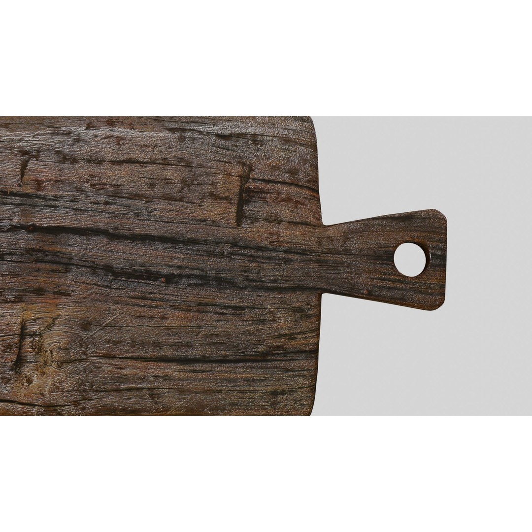 Rustic Wooden Chopping Board 3D Model – PBR Textured Kitchen Asset, FBX - View 8