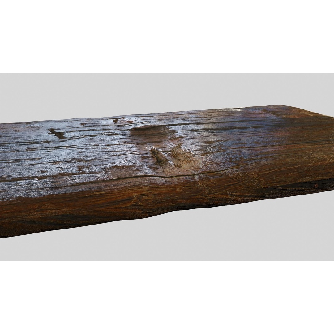 Rustic Wooden Chopping Board 3D Model – PBR Textured Kitchen Asset, FBX - View 9