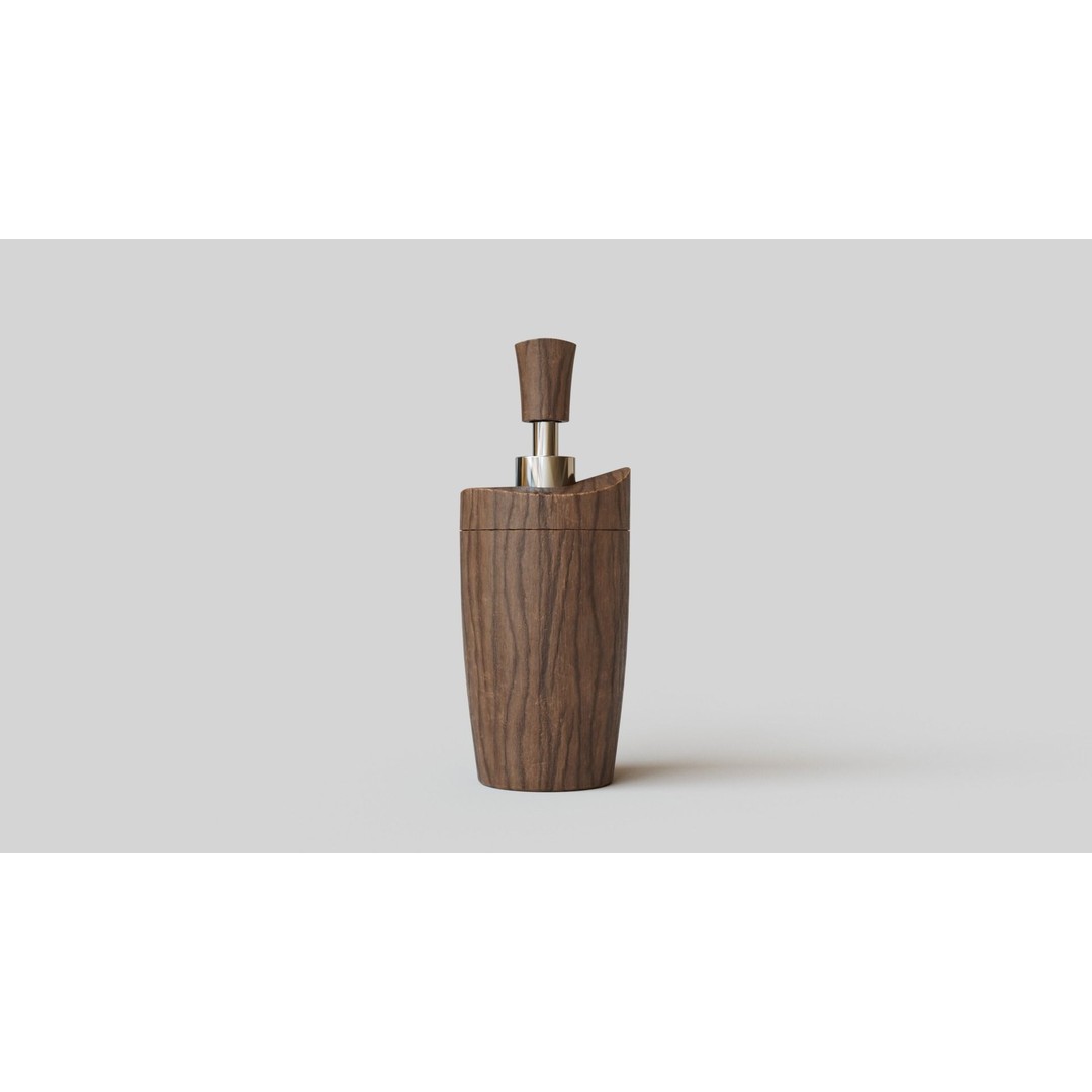 Wooden Liquid Soap Dispenser 3D Model – Low Poly PBR Bathroom Accessory, FBX - View 11