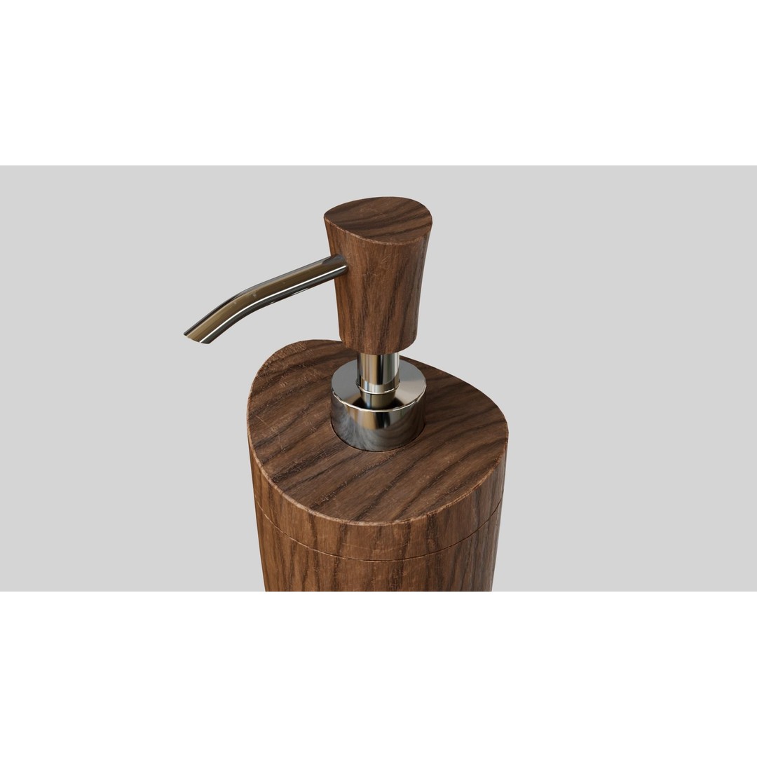 Wooden Liquid Soap Dispenser 3D Model – Low Poly PBR Bathroom Accessory, FBX - View 16