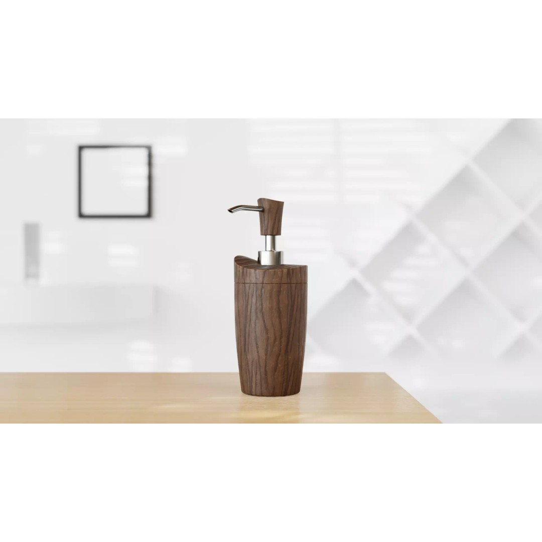 Wooden Liquid Soap Dispenser 3D Model – Low Poly PBR Bathroom Accessory, FBX - View 2