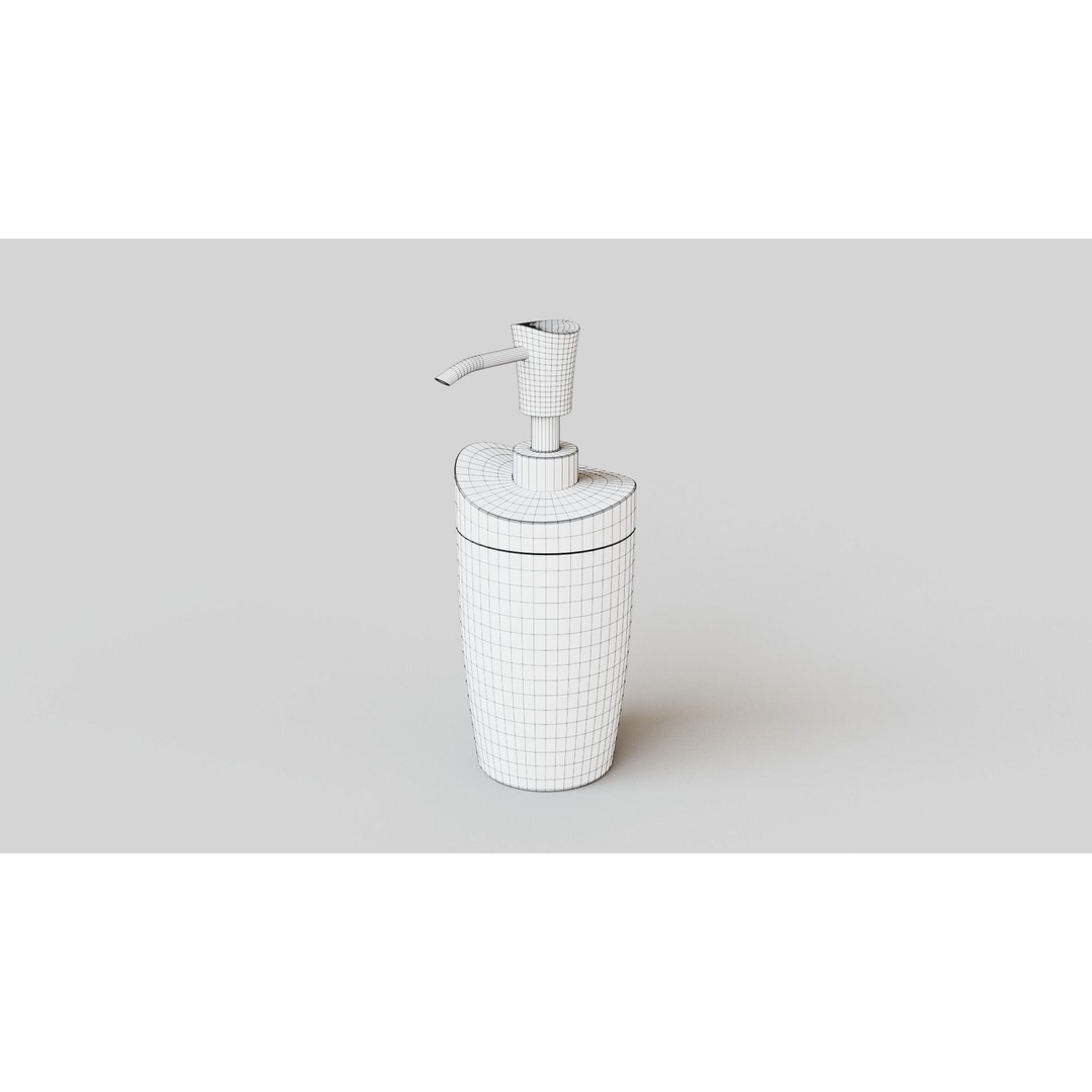 Wooden Liquid Soap Dispenser 3D Model – Low Poly PBR Bathroom Accessory, FBX - View 4
