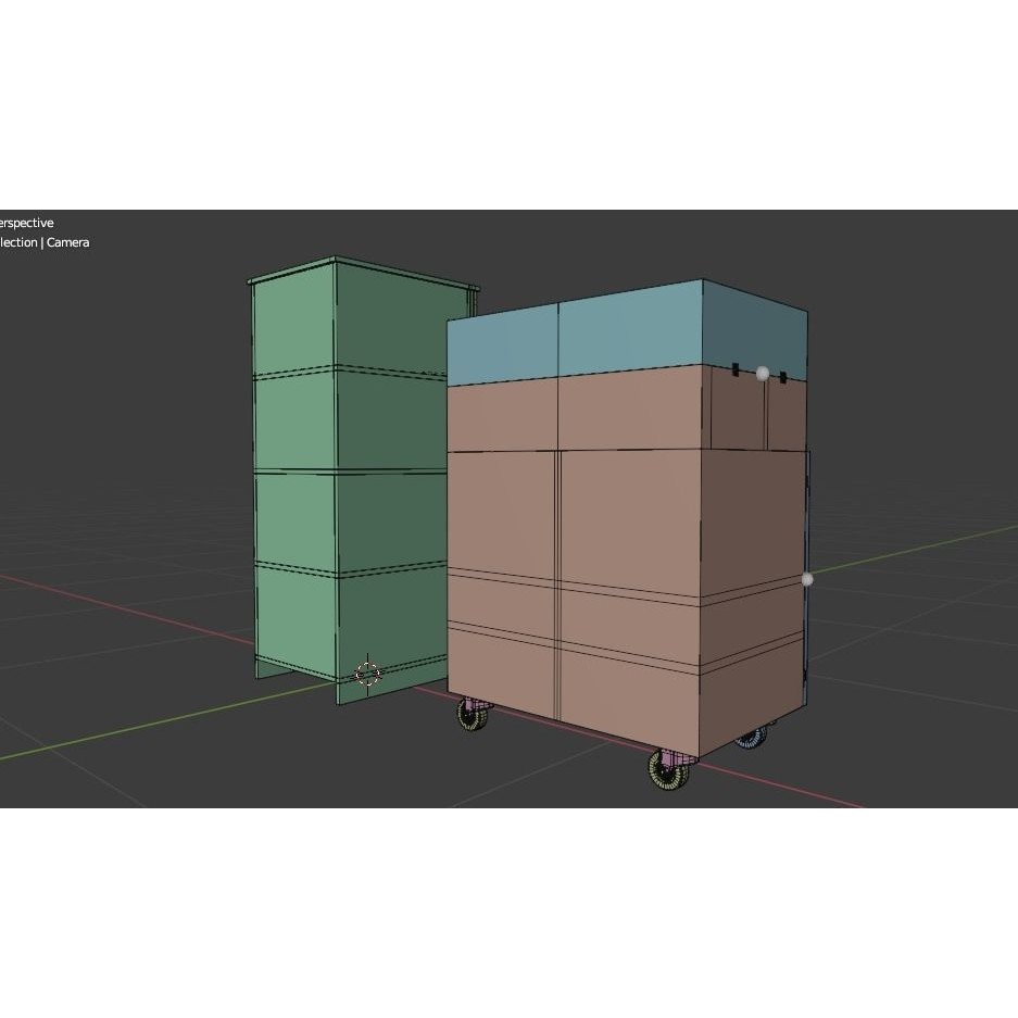 Drawer Storage Cabinet 3D Model – Detailed Rigged Asset, FBX, OBJ