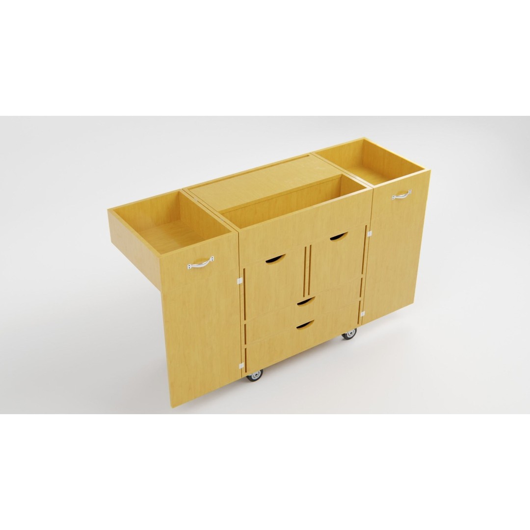 Drawer Storage Cabinet 3D Model – Detailed Rigged Asset, FBX, OBJ - View 12