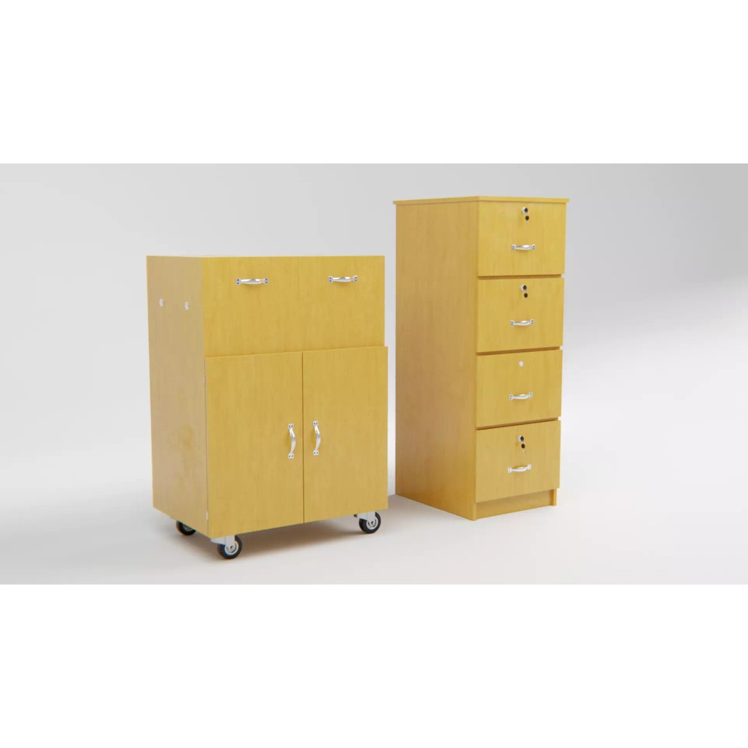 Drawer Storage Cabinet 3D Model – Detailed Rigged Asset, FBX, OBJ - View 2