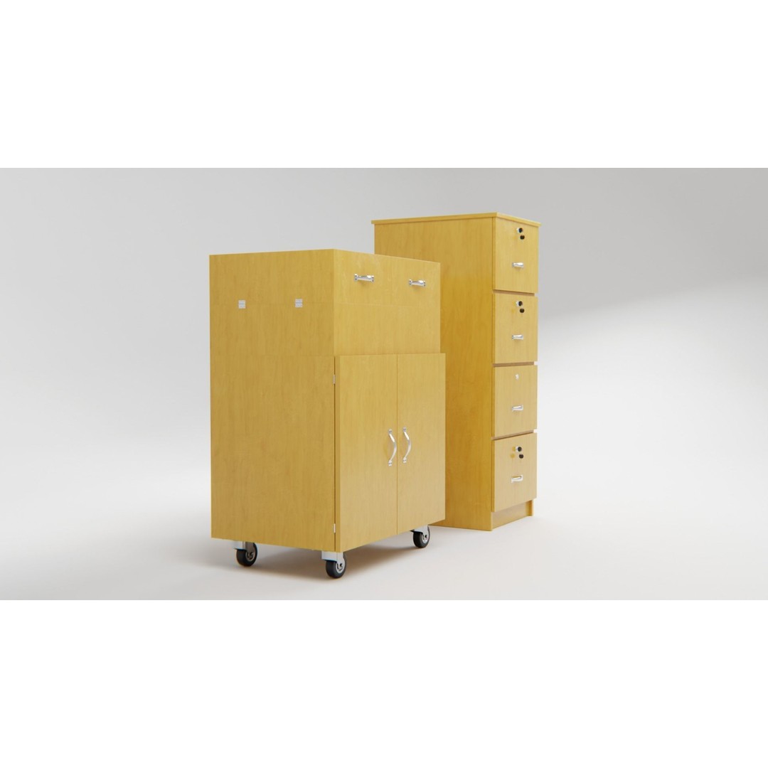 Drawer Storage Cabinet 3D Model – Detailed Rigged Asset, FBX, OBJ - View 21