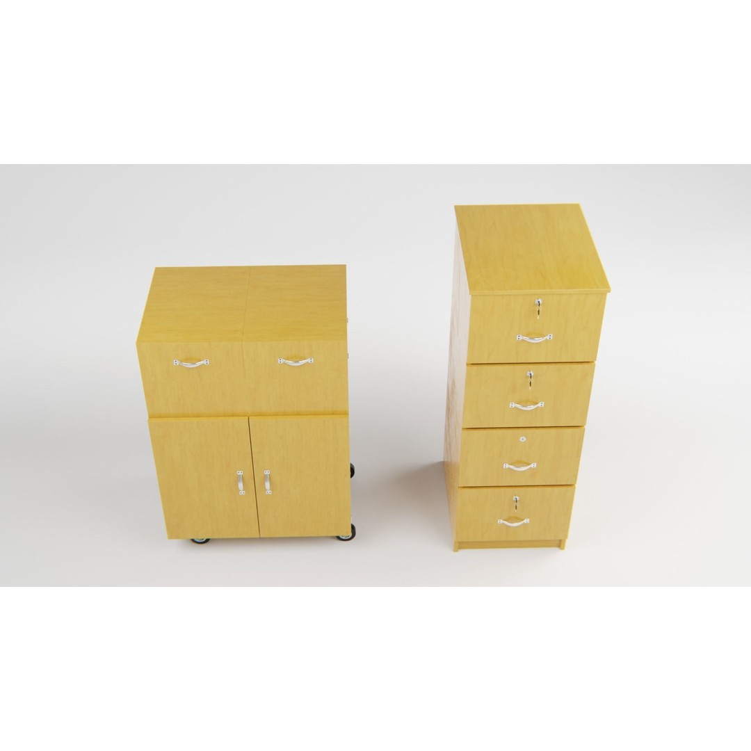 Drawer Storage Cabinet 3D Model – Detailed Rigged Asset, FBX, OBJ - View 22