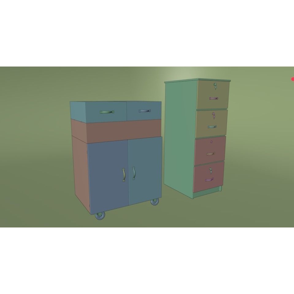 Drawer Storage Cabinet 3D Model – Detailed Rigged Asset, FBX, OBJ - View 23