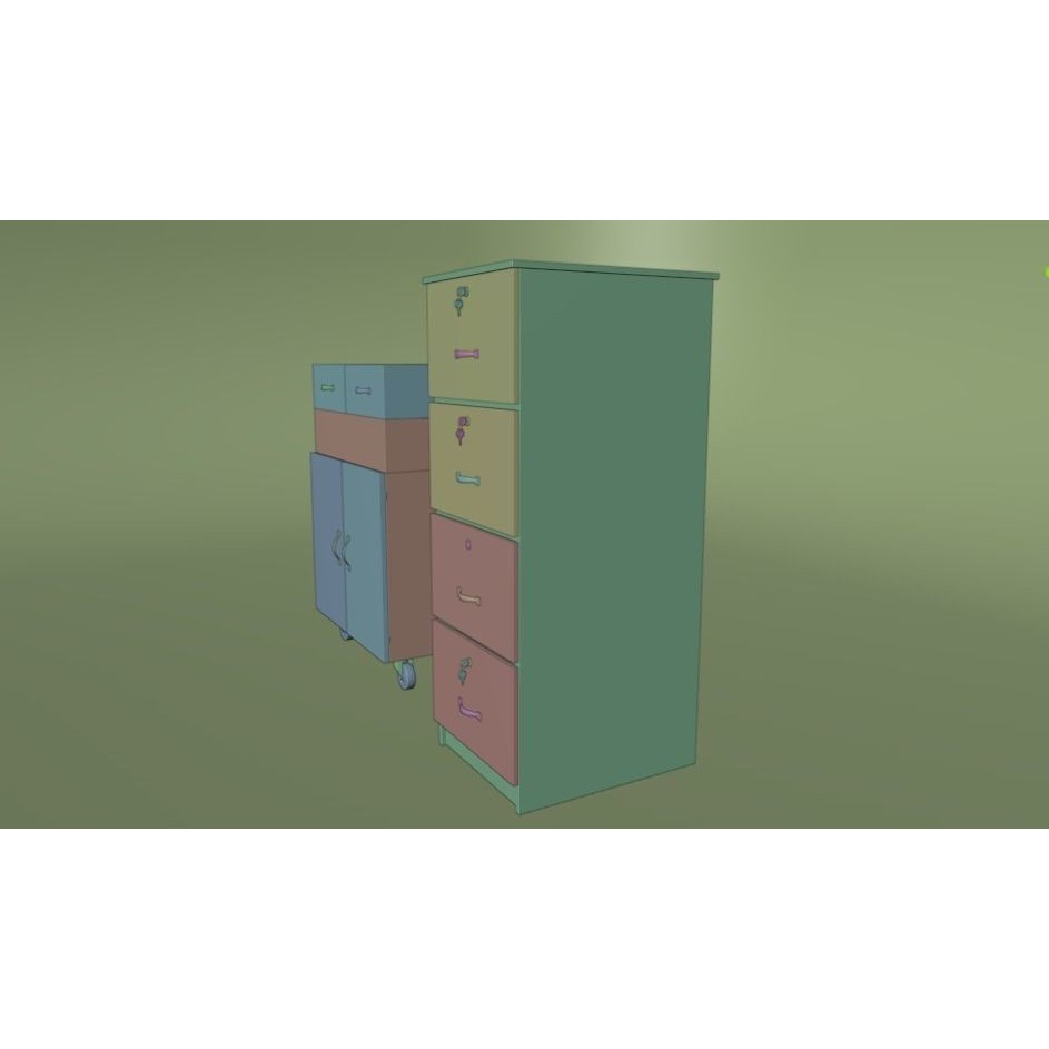Drawer Storage Cabinet 3D Model – Detailed Rigged Asset, FBX, OBJ - View 25