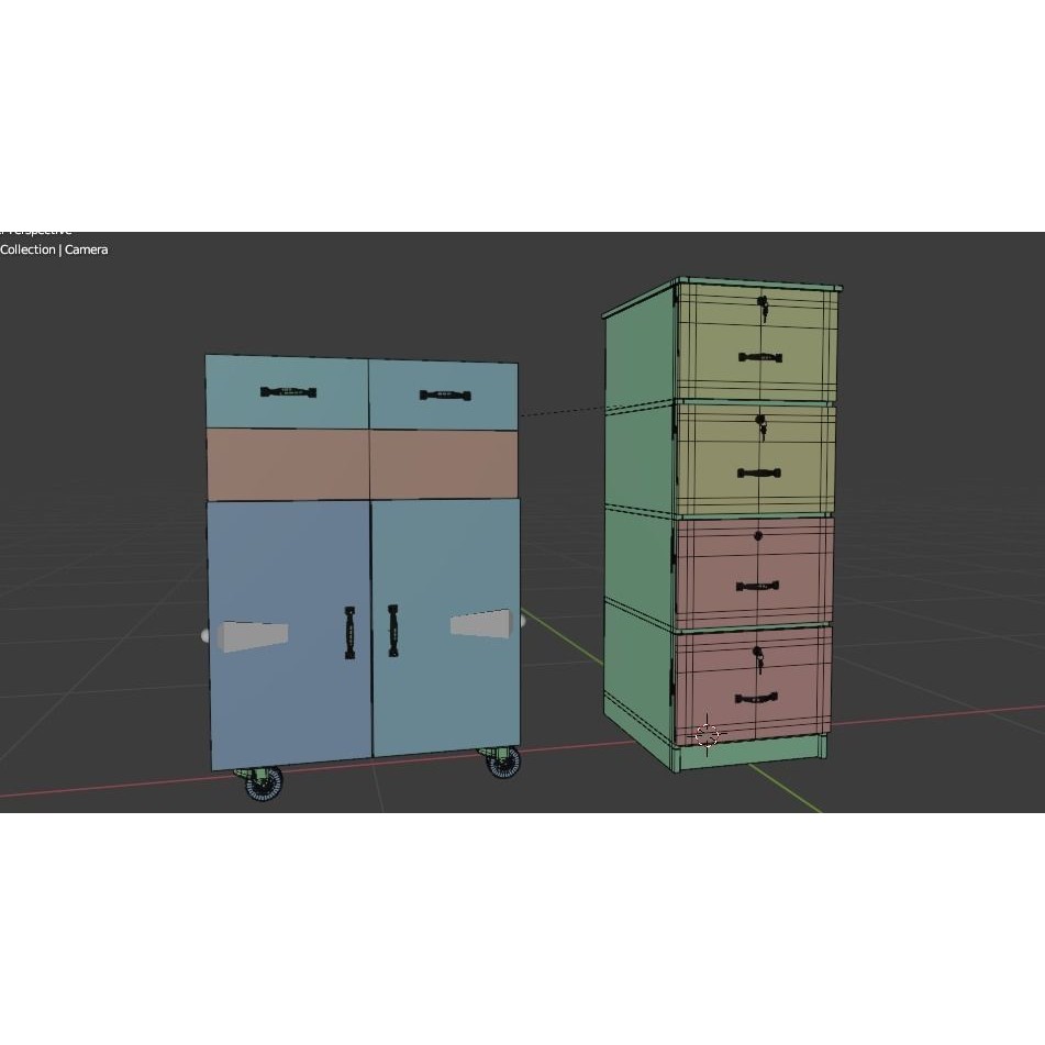 Drawer Storage Cabinet 3D Model – Detailed Rigged Asset, FBX, OBJ - View 29