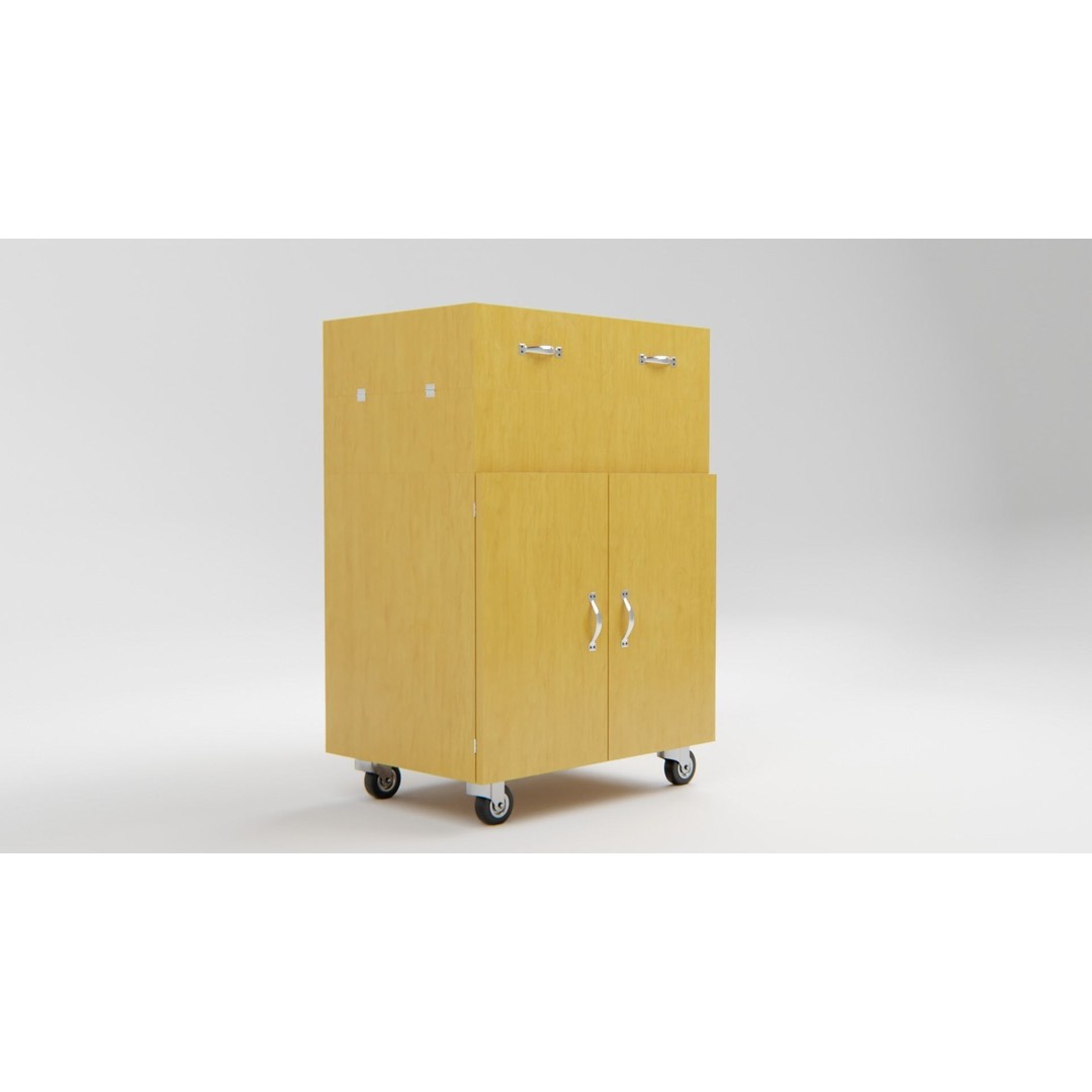 Drawer Storage Cabinet 3D Model – Detailed Rigged Asset, FBX, OBJ - View 3