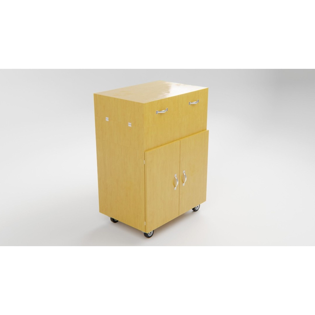 Drawer Storage Cabinet 3D Model – Detailed Rigged Asset, FBX, OBJ - View 4