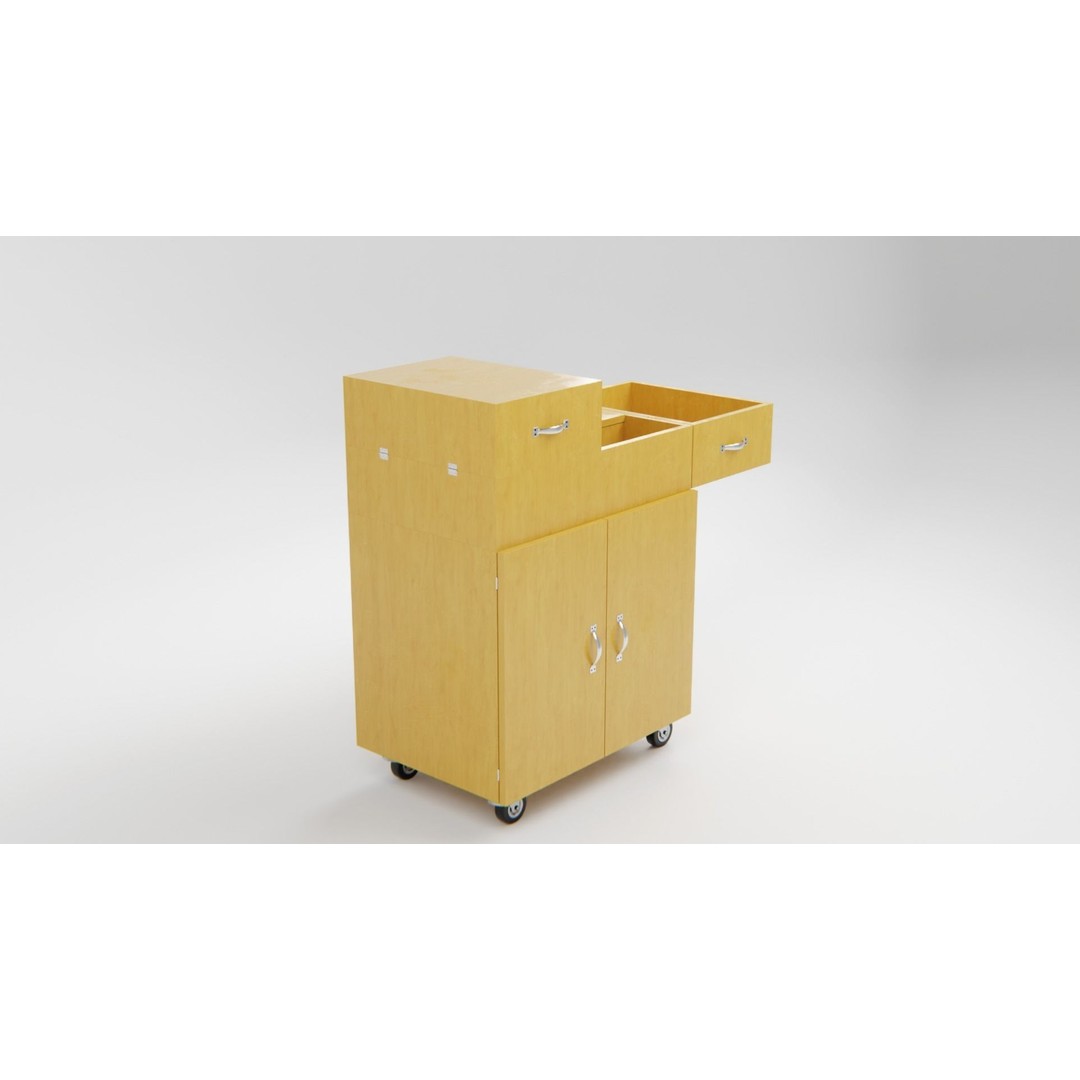 Drawer Storage Cabinet 3D Model – Detailed Rigged Asset, FBX, OBJ - View 5