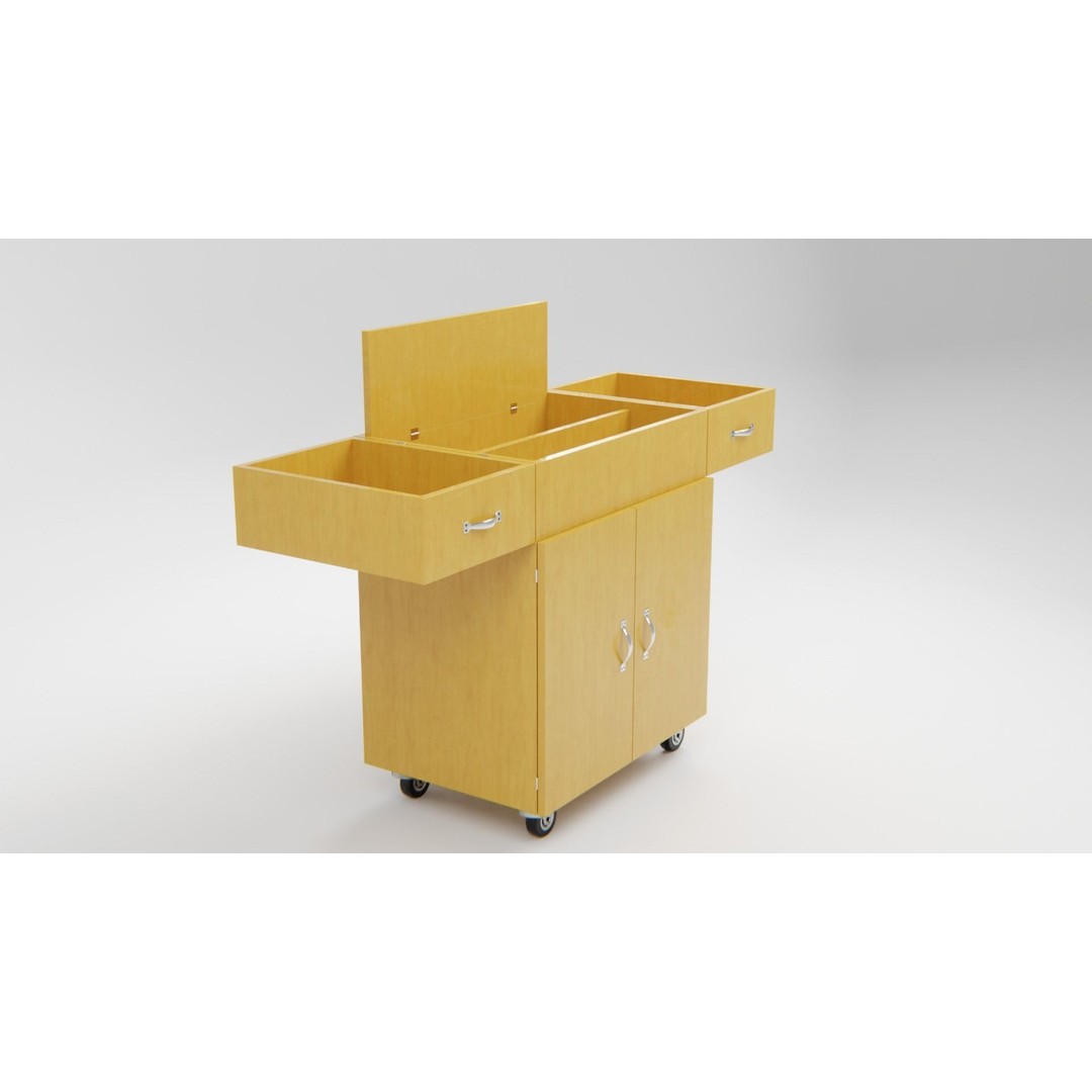 Drawer Storage Cabinet 3D Model – Detailed Rigged Asset, FBX, OBJ - View 7