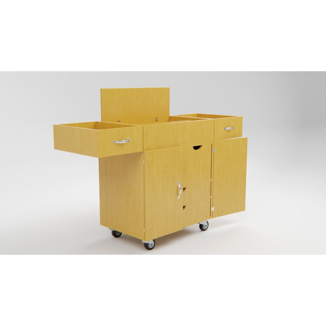 Drawer Storage Cabinet 3D Model – Detailed Rigged Asset, FBX, OBJ - View 8