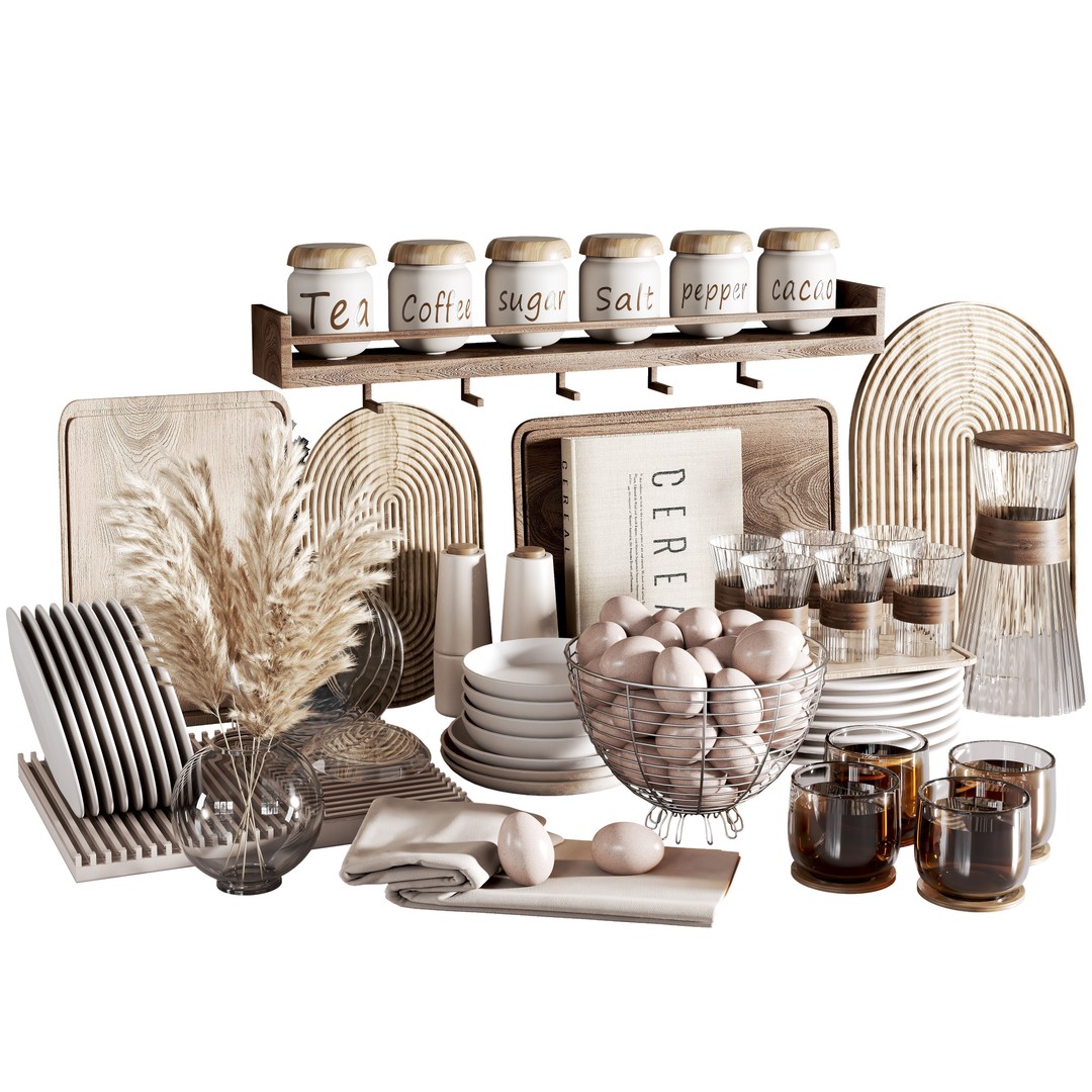 Kitchen Accessories 3D Model – Elegant Design, OBJ Format - View 5