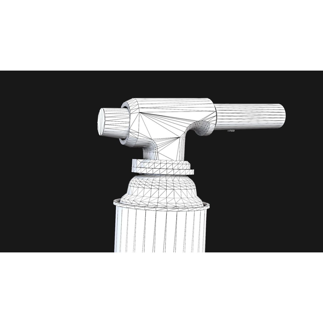 Propane Butane Blowtorch 3D Model – Low Poly Game Ready Asset, FBX, OBJ - View 13
