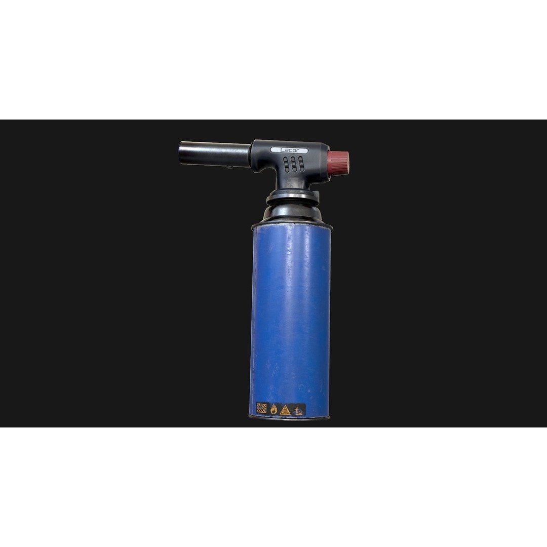 Propane Butane Blowtorch 3D Model – Low Poly Game Ready Asset, FBX, OBJ - View 4