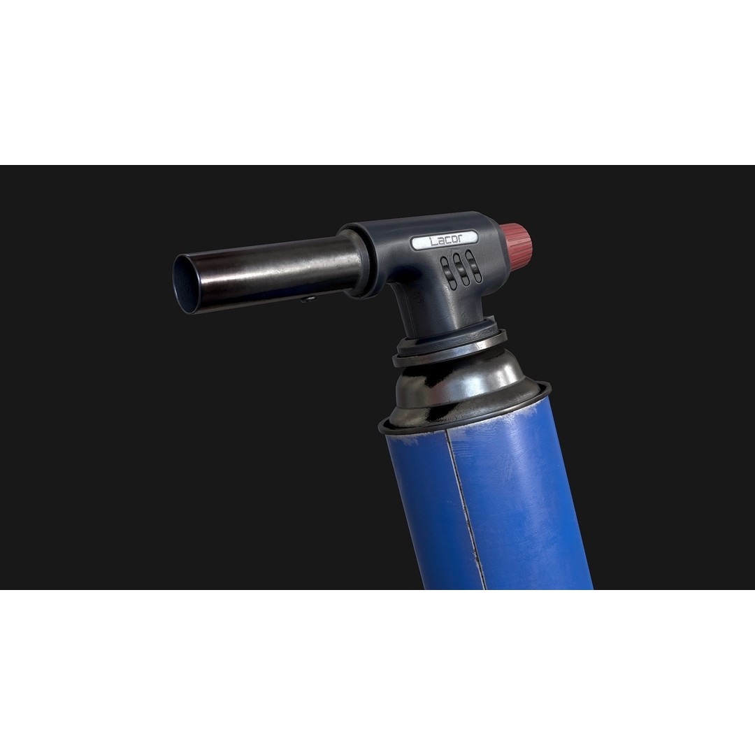 Propane Butane Blowtorch 3D Model – Low Poly Game Ready Asset, FBX, OBJ - View 5