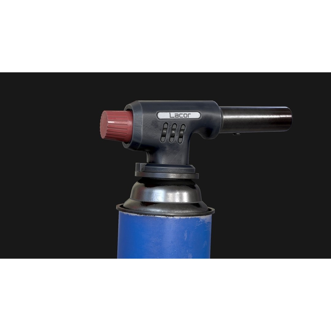 Propane Butane Blowtorch 3D Model – Low Poly Game Ready Asset, FBX, OBJ - View 7