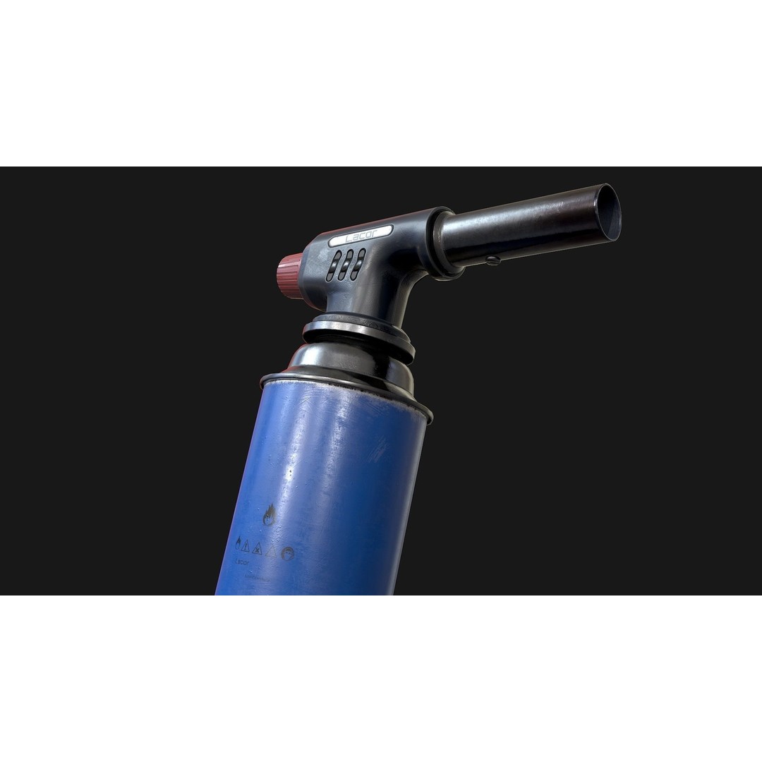 Propane Butane Blowtorch 3D Model – Low Poly Game Ready Asset, FBX, OBJ - View 8