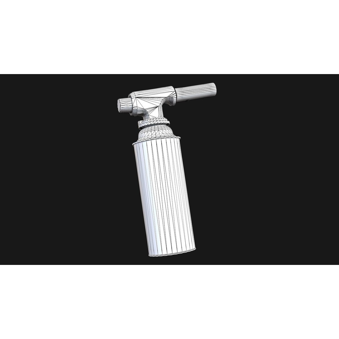 Propane Butane Blowtorch 3D Model – Low Poly Game Ready Asset, FBX, OBJ - View 9