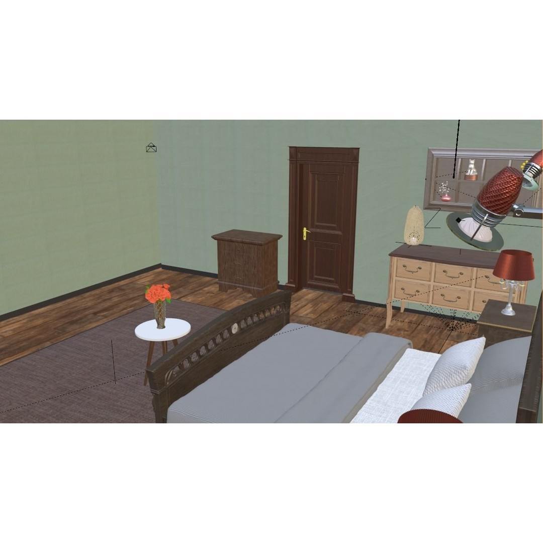 Realistic Bedroom 3D Model – Modern Interior Design with Textures - View 10
