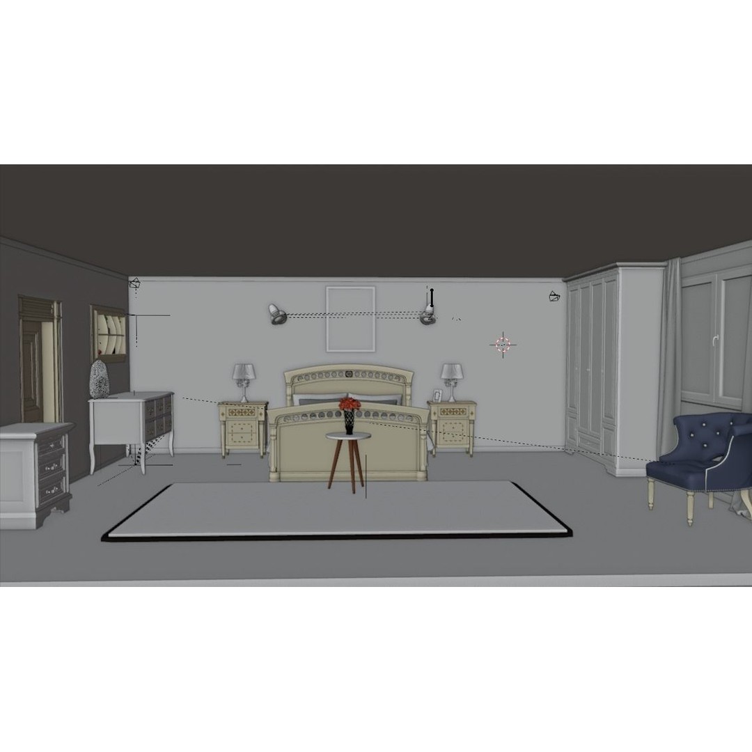 Realistic Bedroom 3D Model – Modern Interior Design with Textures - View 13