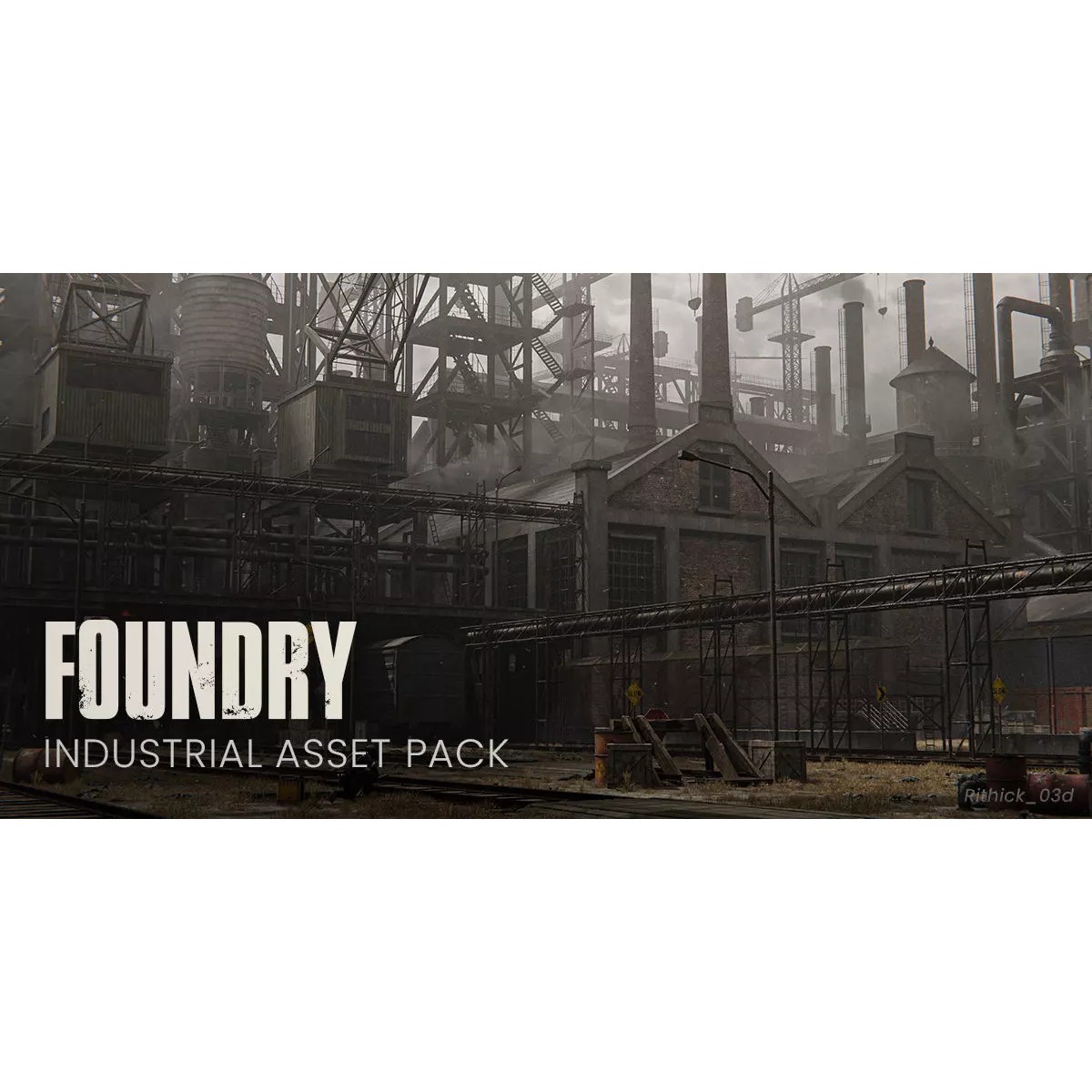 Foundry Industrial Asset Pack - Game-Ready 3D Model - View 2