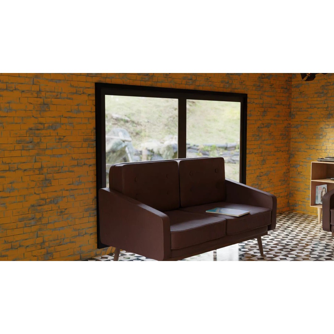 Retro Living Room 3D Model – Vintage Furniture Asset, FBX, OBJ - View 2