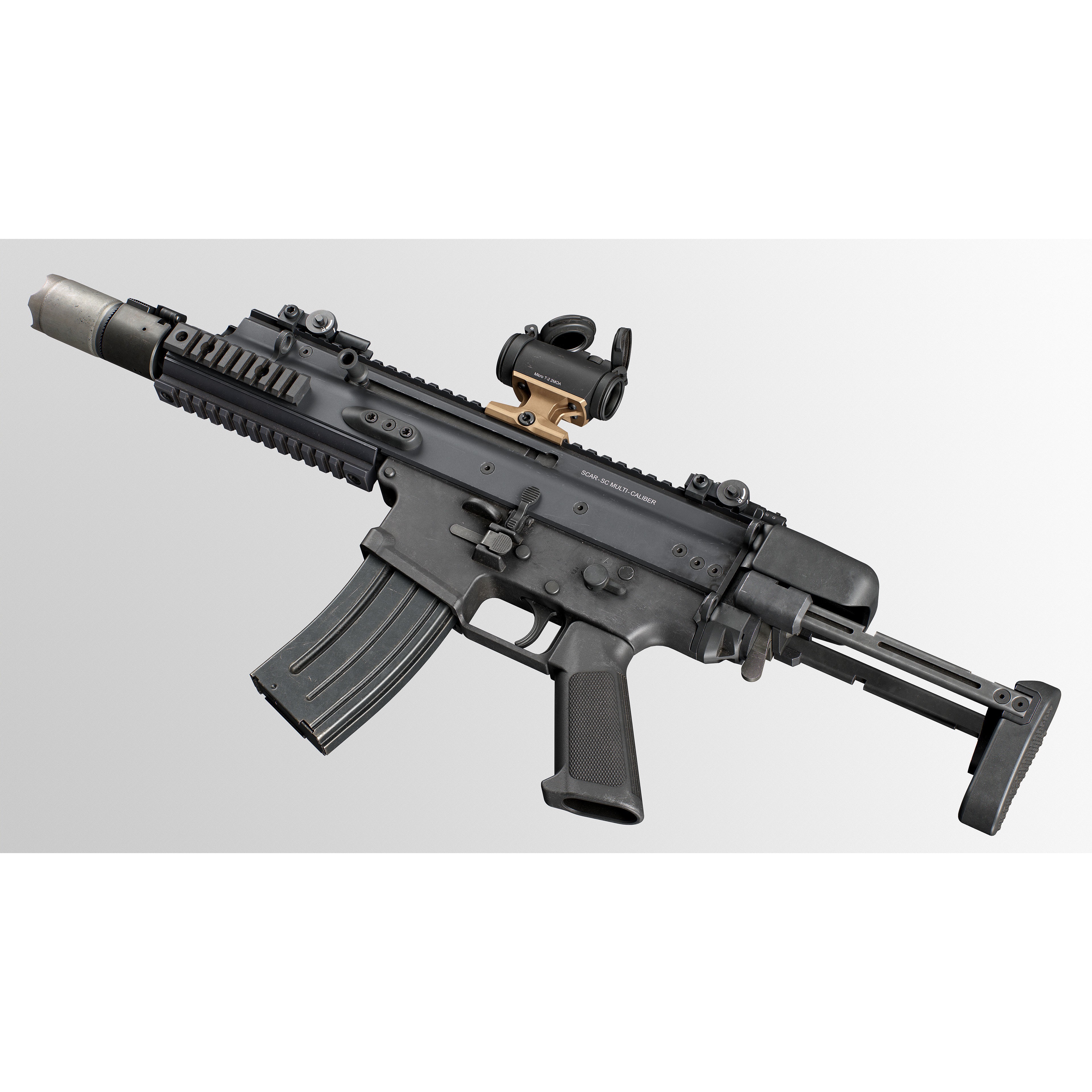 FN SCAR-SC - Low-Poly Game-Ready 3D Model - View 12