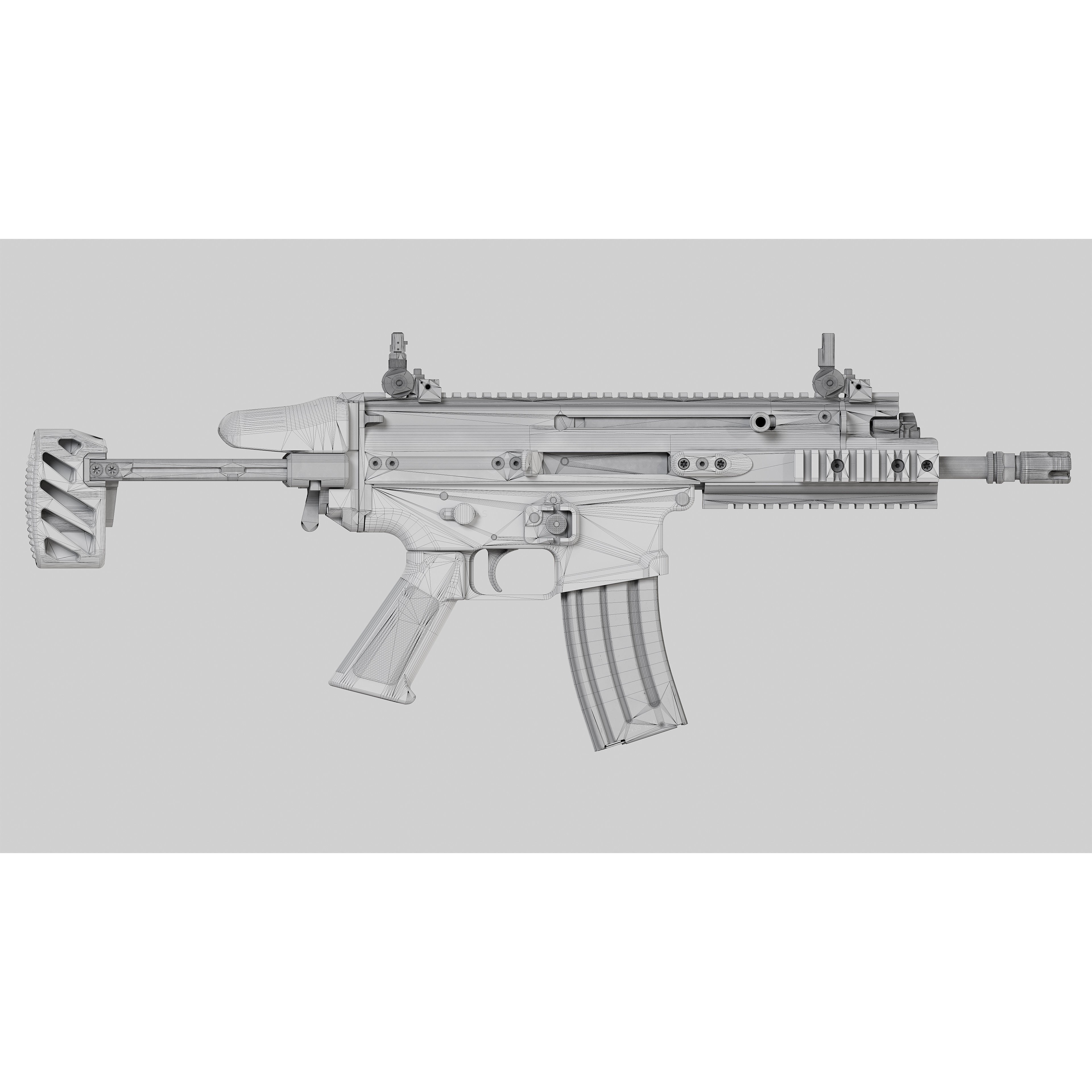 FN SCAR-SC - Low-Poly Game-Ready 3D Model - View 19