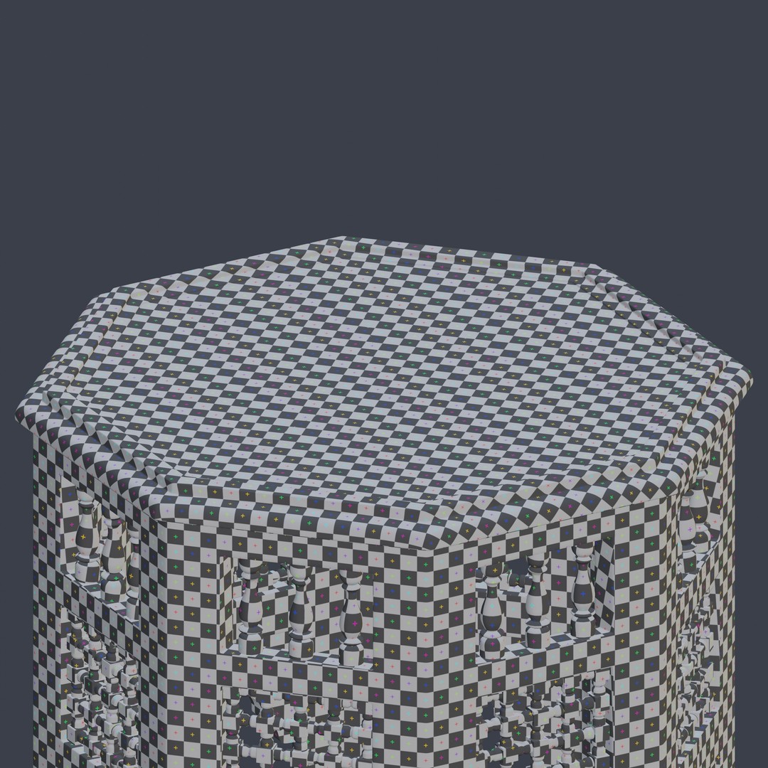 Moroccan Octagonal Side Table 3D Model – PBR Textured, Game Ready, Blender - View 9
