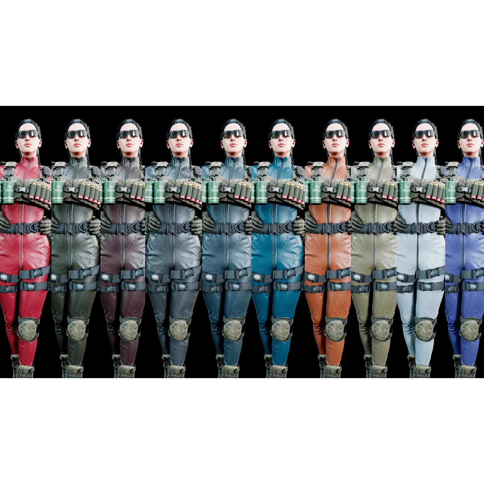 Female Soldier - Low-Poly Game-Ready 3D Model - View 11