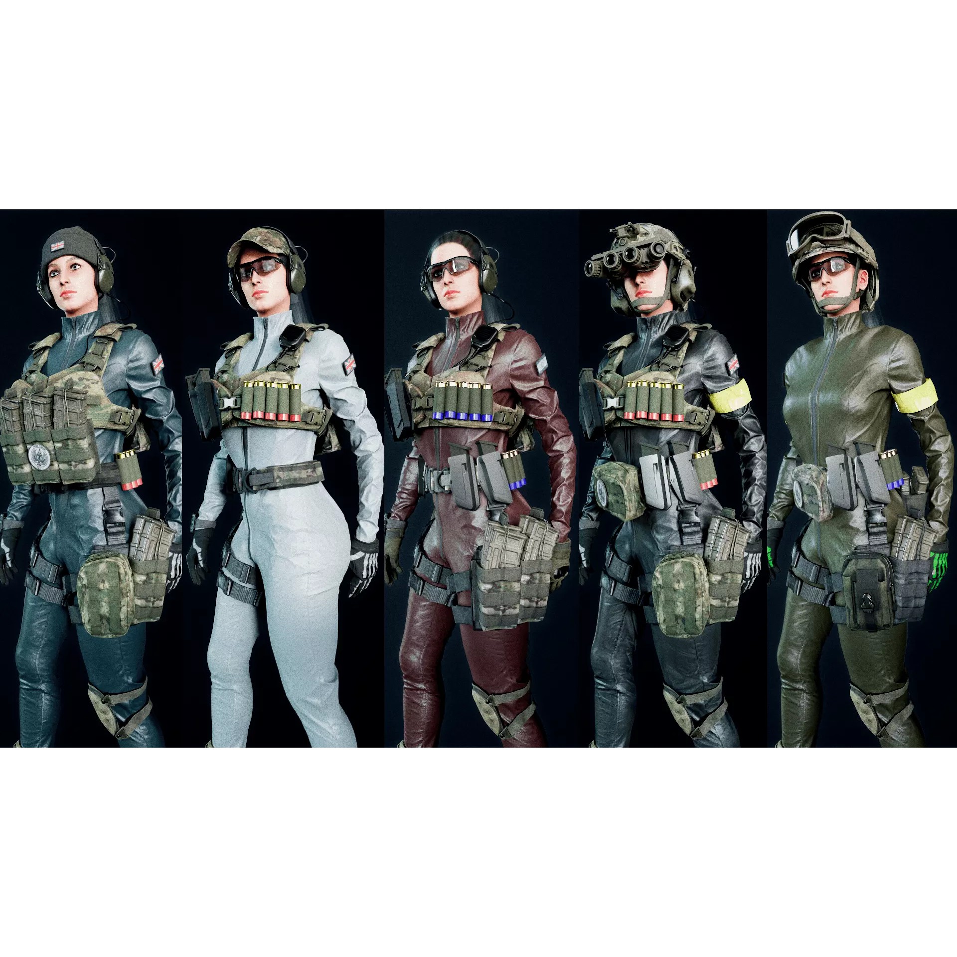Female Soldier - Low-Poly Game-Ready 3D Model - View 4