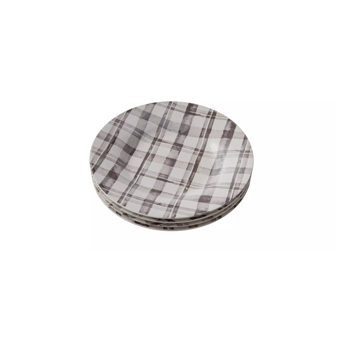 Bradford Plaid Salad Plate 3D Model – Low Poly Kitchenware, FBX - View 2