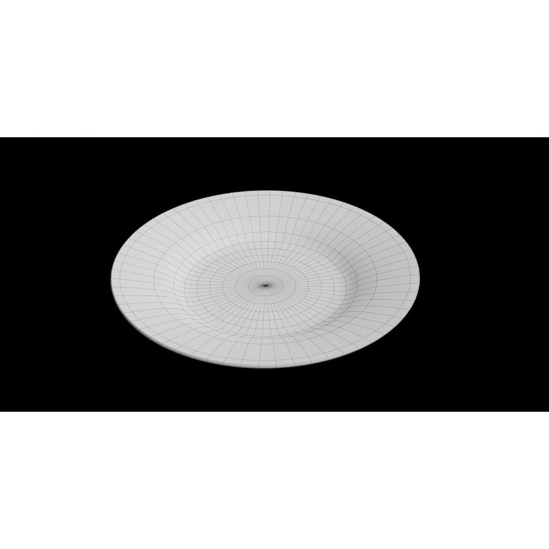 Bradford Plaid Salad Plate 3D Model – Low Poly Kitchenware, FBX - View 3