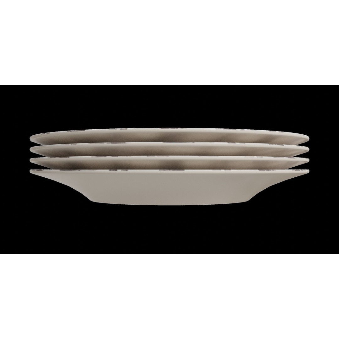 Bradford Plaid Salad Plate 3D Model – Low Poly Kitchenware, FBX - View 4