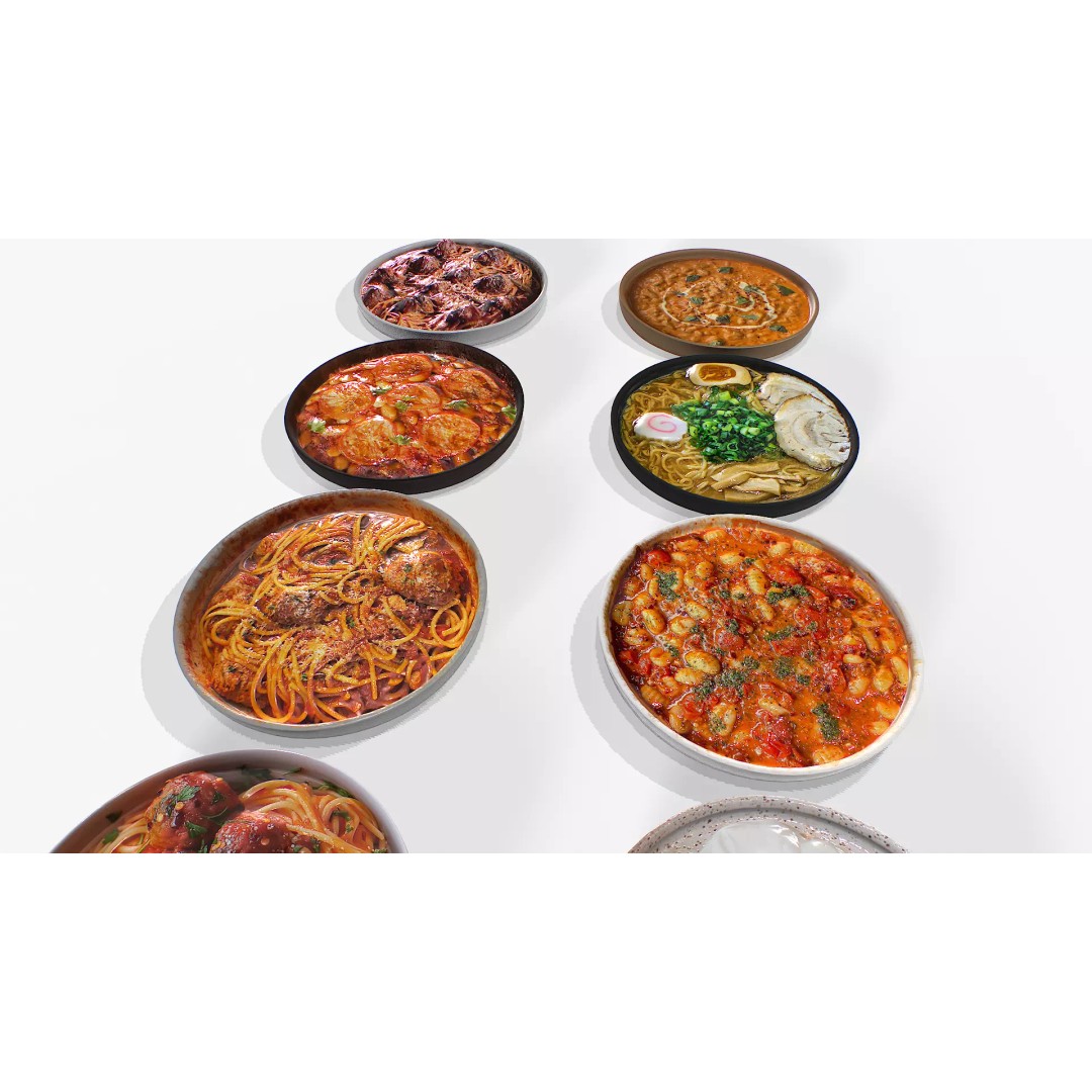 Food on Plate 3D Model – Low Poly Game Asset, PBR Textures - View 10